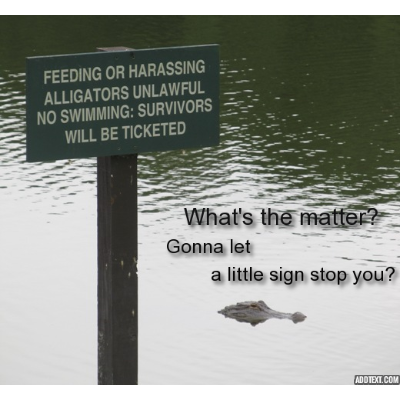 Alligator-w-sign-ticketing-survivors-w-t